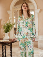Pioenroosprint Lange Mouwen Loungewear Set