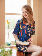 Schattige Cartoon Dierenprint Korte Loungewear Set