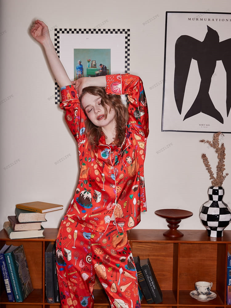 Dessert Print Lange Mouwen IJszijde Loungewear Set