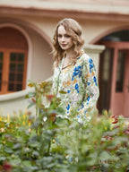 Morning Glory en Lily patroon vest pyjamaset met lange mouwen