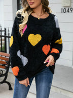 Harige liefdesweater met hart