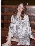 Jaguar Loungewear-set met dierenprint van ijszijde met lange mouwen