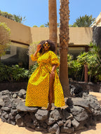 Oneil Ankara Maxi Dress | Yellow African Print