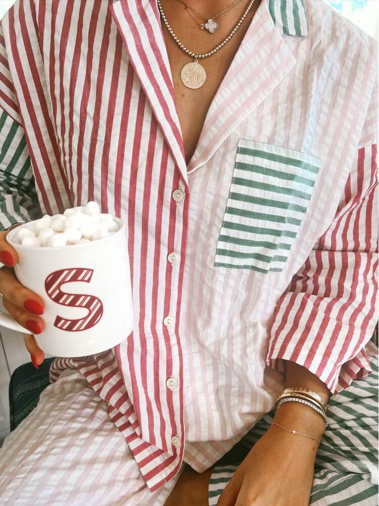 Pyjamaset met drie strepen voor de feestdagen