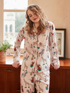 Circus Print IJszijde Lange Mouwen Loungewear Set