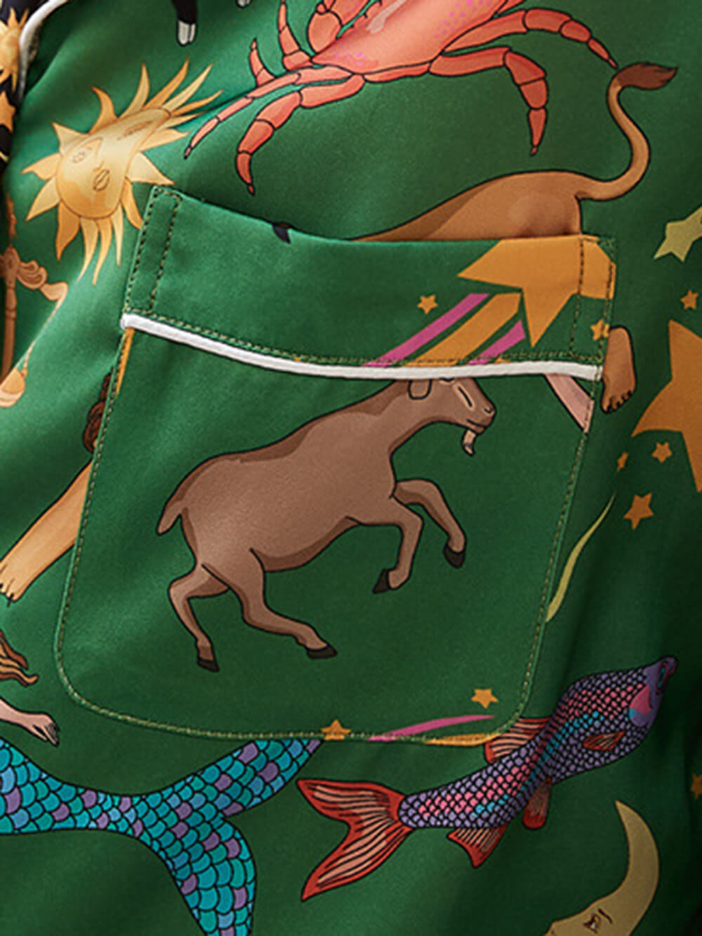 Groene pyjamaset met sterrenbeeldprint