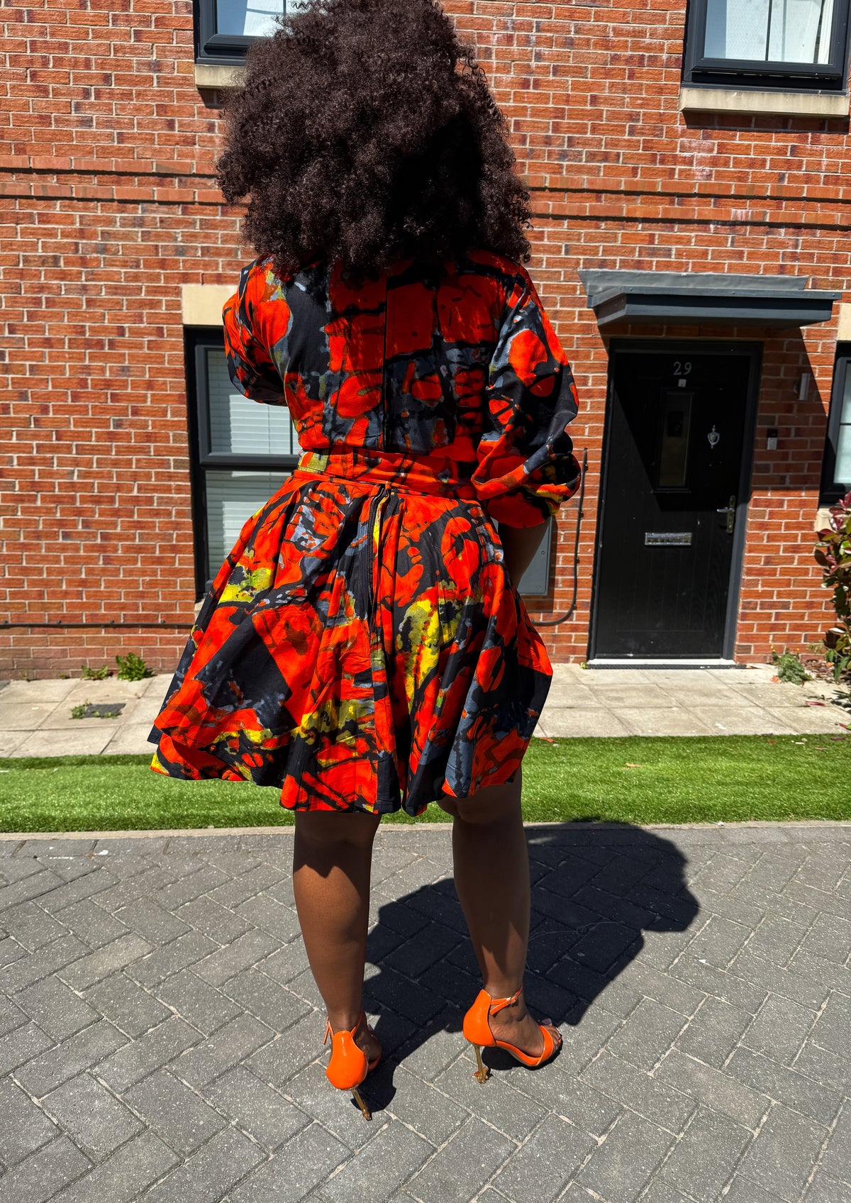 Ogechi Ankara Mini Dress | Orange African Print