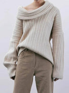 Oversized hoge gebreide trui