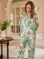 Pioenroosprint Lange Mouwen Loungewear Set