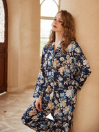 Begonia pyjama-loungekledingset met lange mouwen en bloemenprint