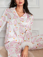 Kerstboomprint Satijnen Pyjama Set
