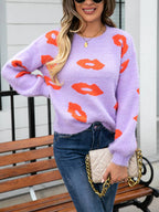 Lips of Love trui met ronde hals