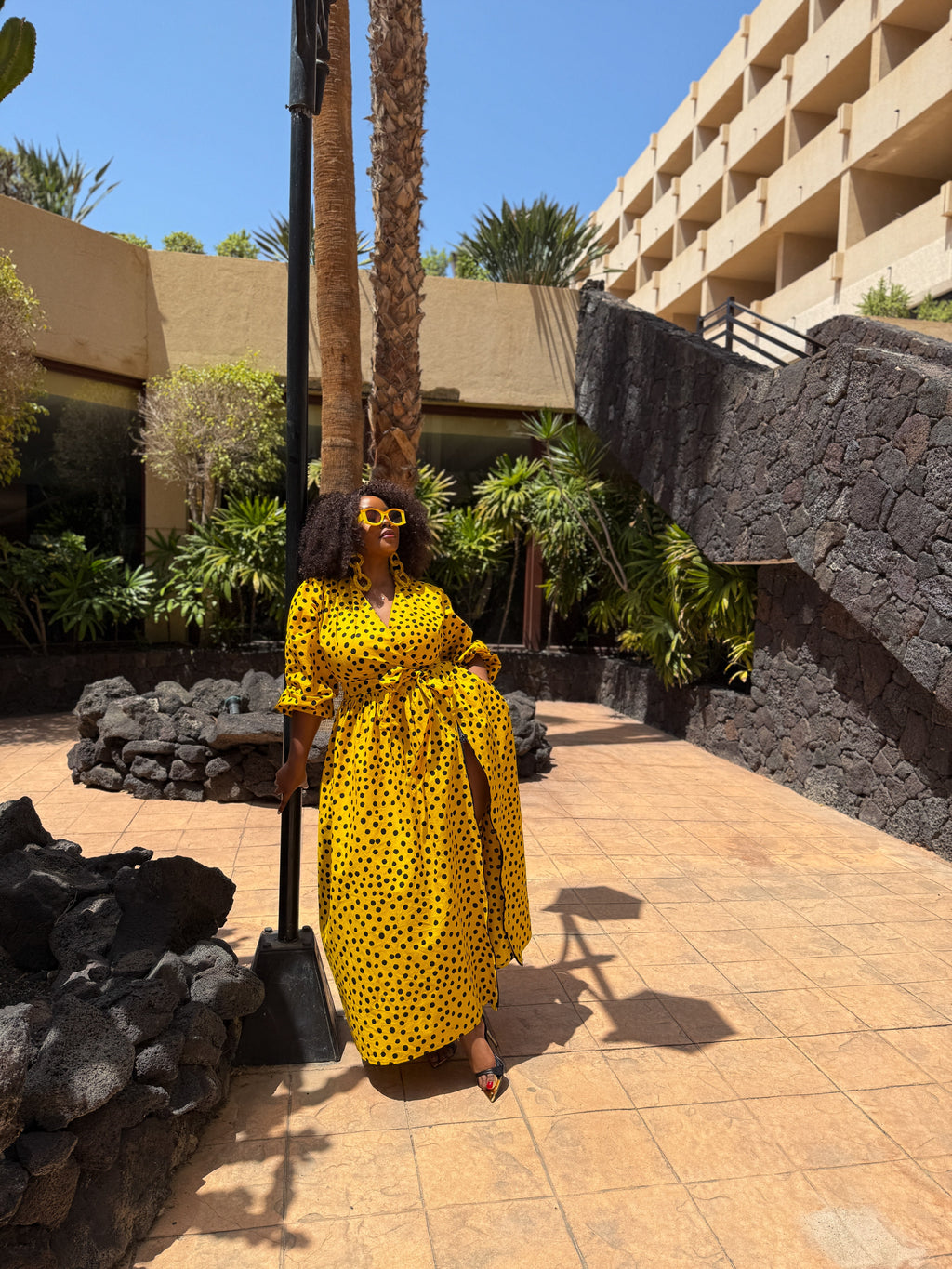 Oneil Ankara Maxi Dress | Yellow African Print
