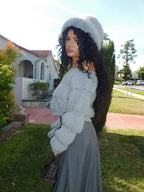 Street Style Lantaarn Mouw Crop Trui