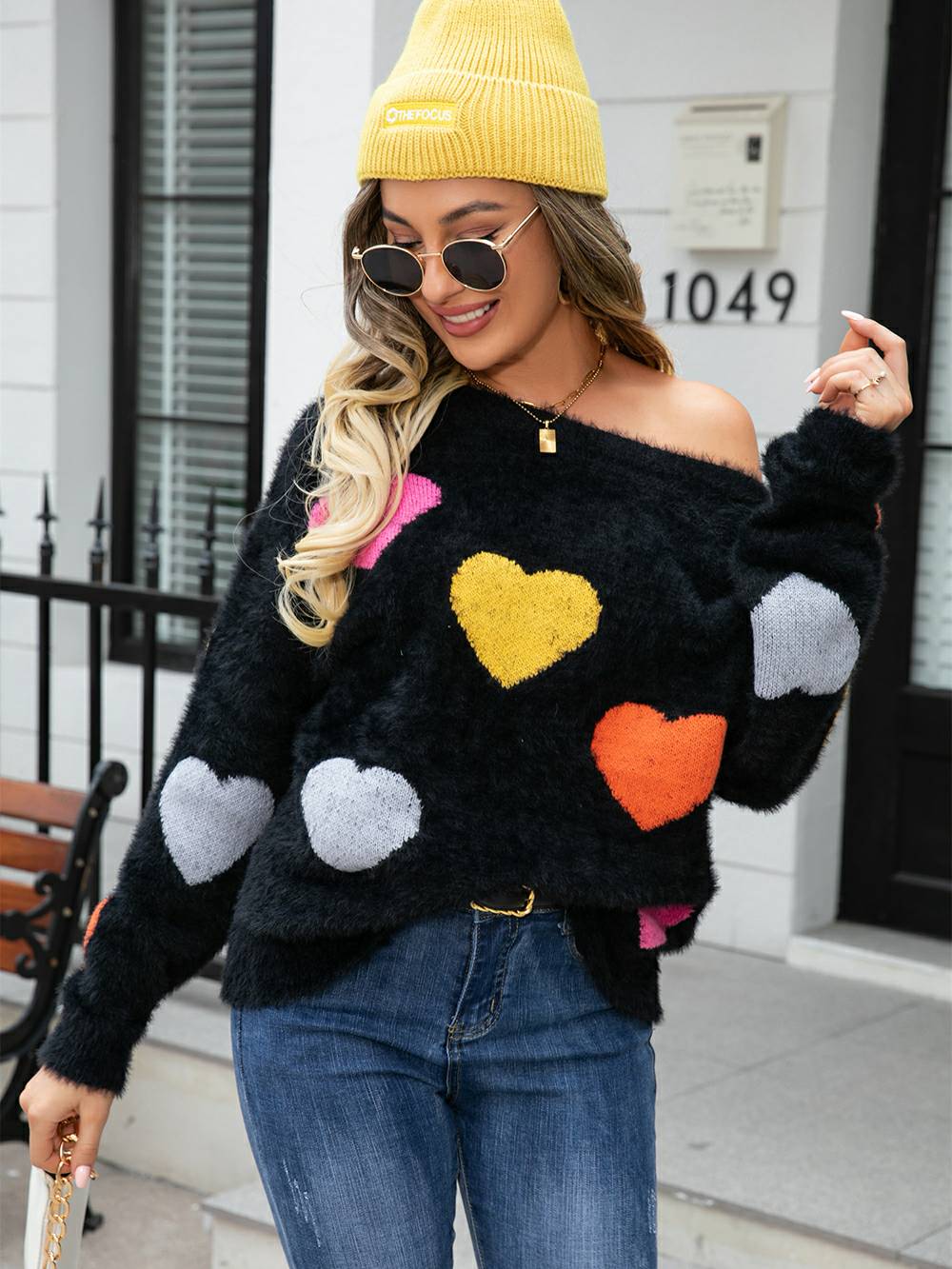 Harige liefdesweater met hart
