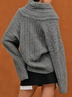 Oversized hoge gebreide trui