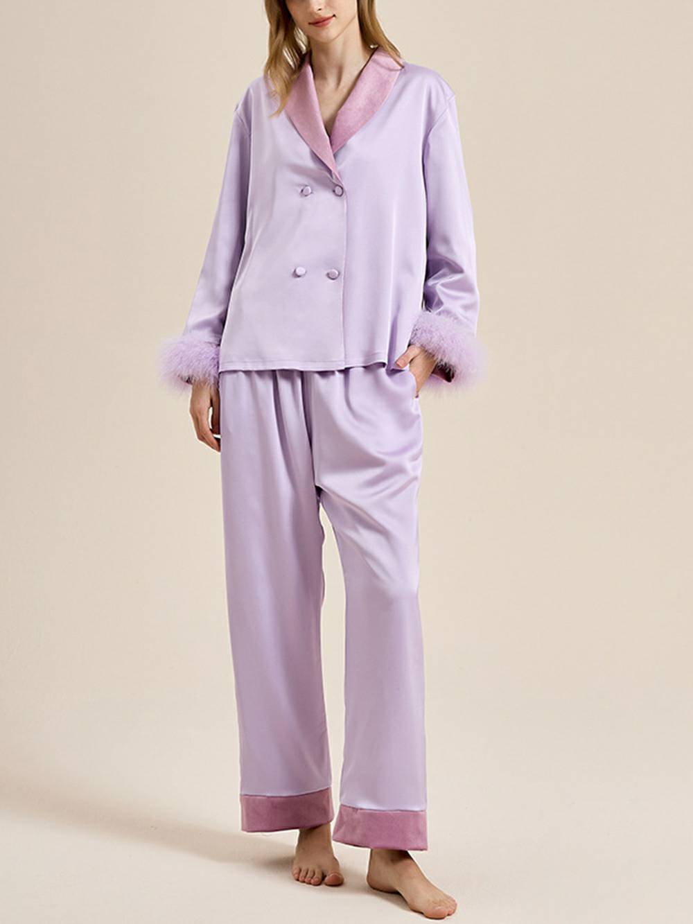 Veren trim rode pyjama set