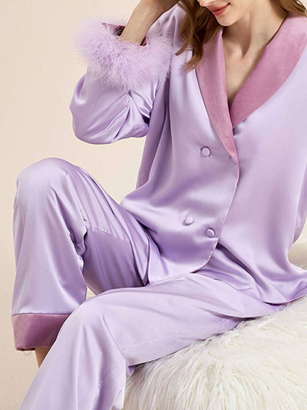 Veren trim rode pyjama set