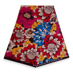 Afrikaanse Rood & Blauw Flowers hoofddoek - headwrap