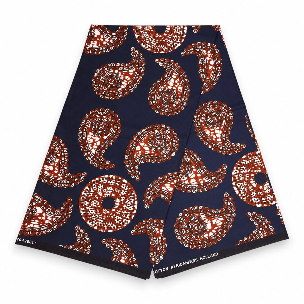 Afrikaanse Zwarte paisley hoofddoek - headwrap