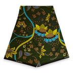 Afrikaanse Donkergroen & Geel Botanical Flow hoofddoek - headwrap
