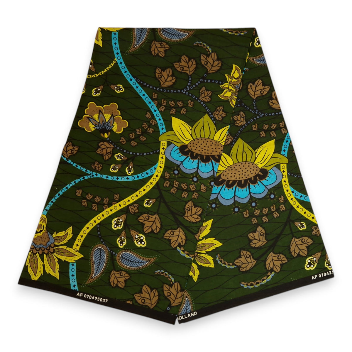 Afrikaanse Donkergroen & Geel Botanical Flow hoofddoek - headwrap