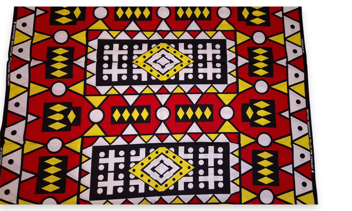 Afrikaanse Rode Samakaka hoofddoek - Angolese Samacaca Headwrap
