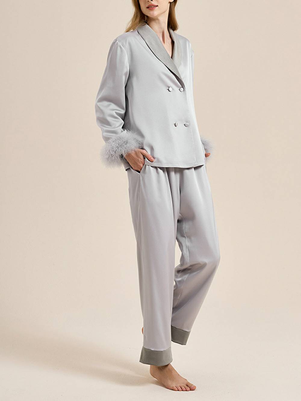 Veren trim rode pyjama set