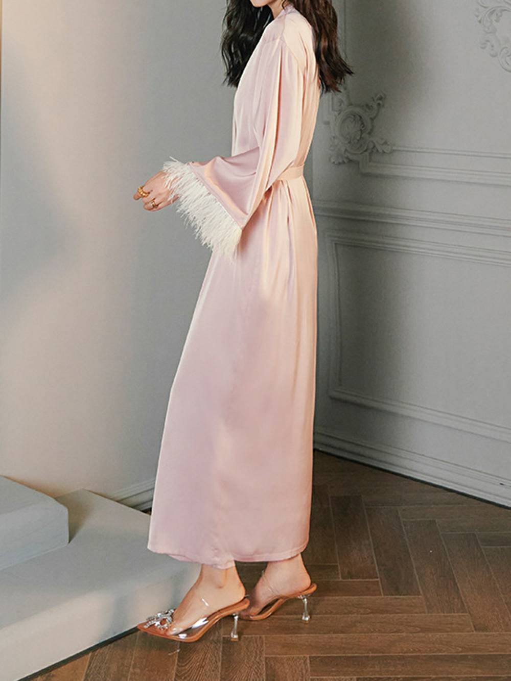 Veren satijn kimono badjas