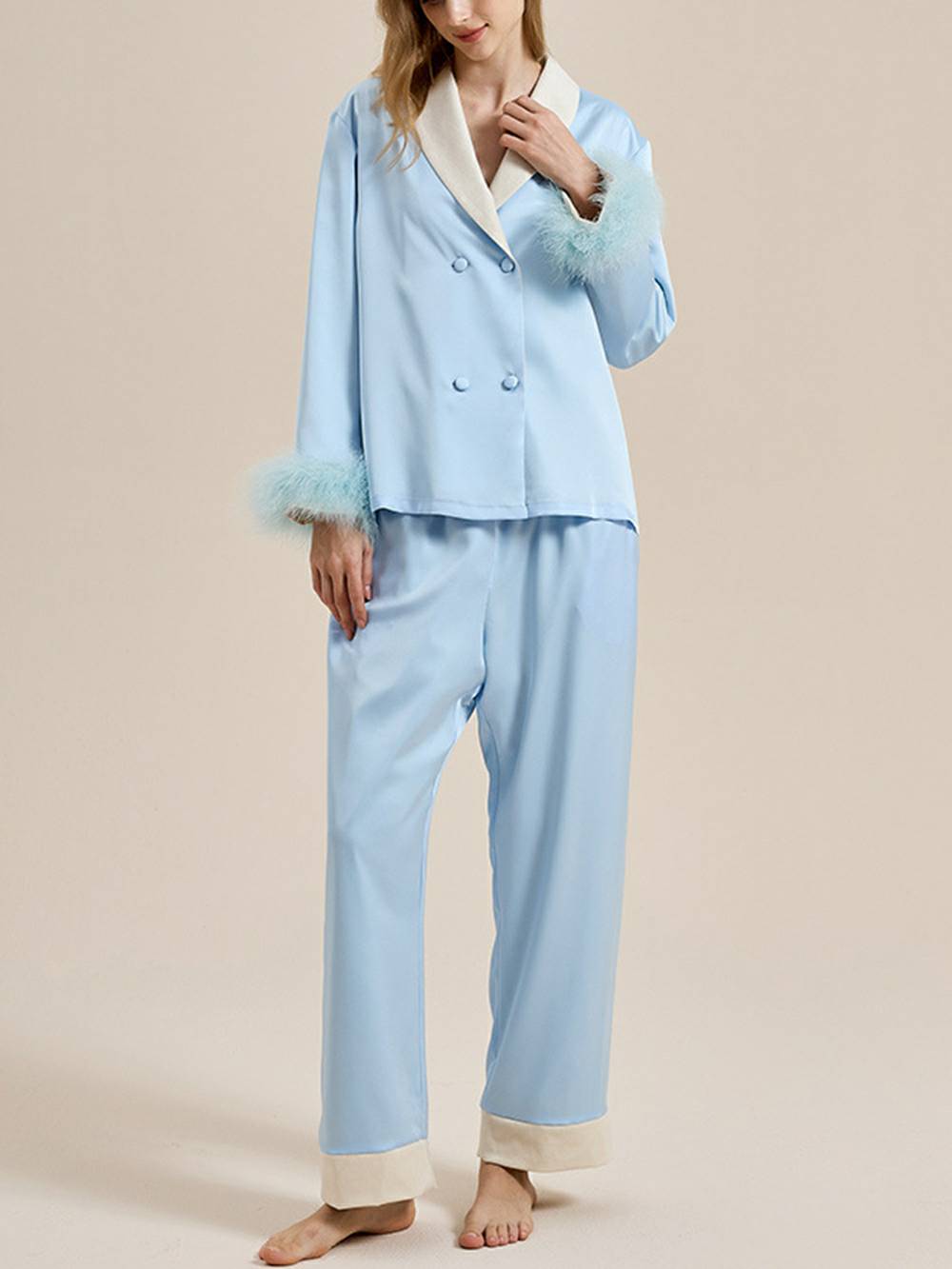 Veren trim rode pyjama set