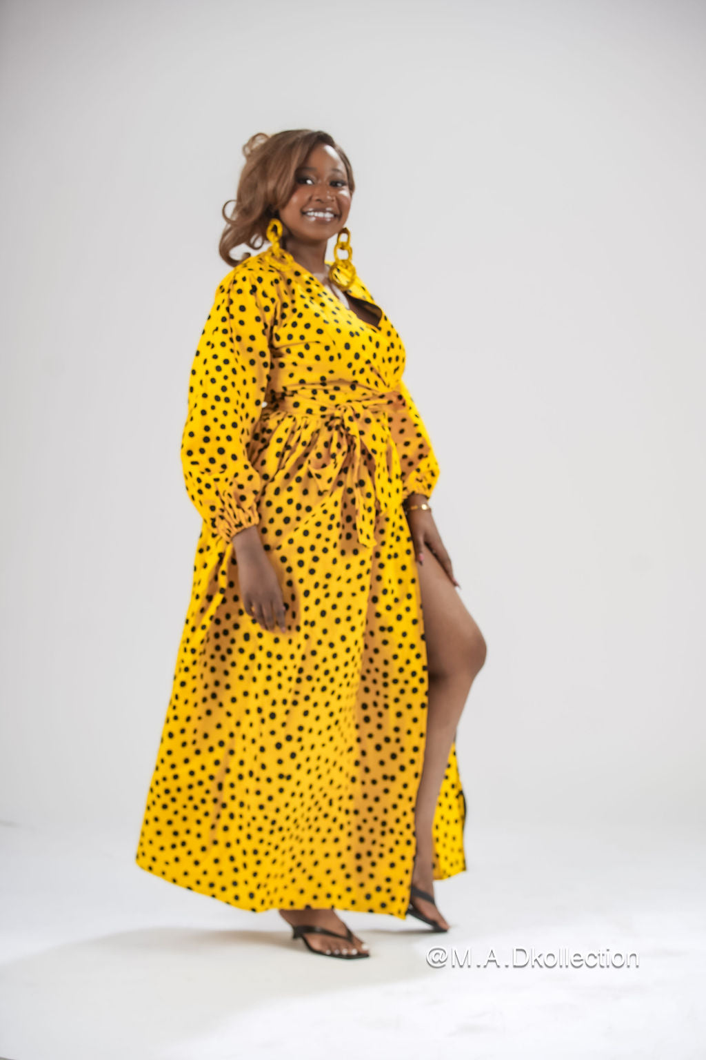 Oneil Ankara Maxi Dress | Yellow African Print