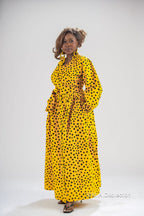 Oneil Ankara Maxi Dress | Yellow African Print
