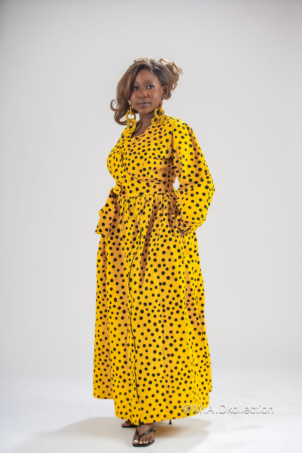 Oneil Ankara Maxi Dress | Yellow African Print