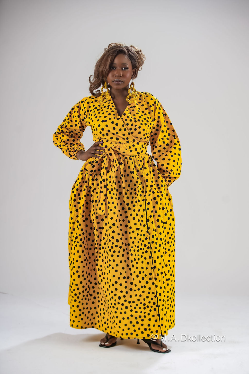 Oneil Ankara Maxi Dress | Yellow African Print