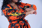 Ogechi Ankara Maxi Dress | Orange Multicolor African Print