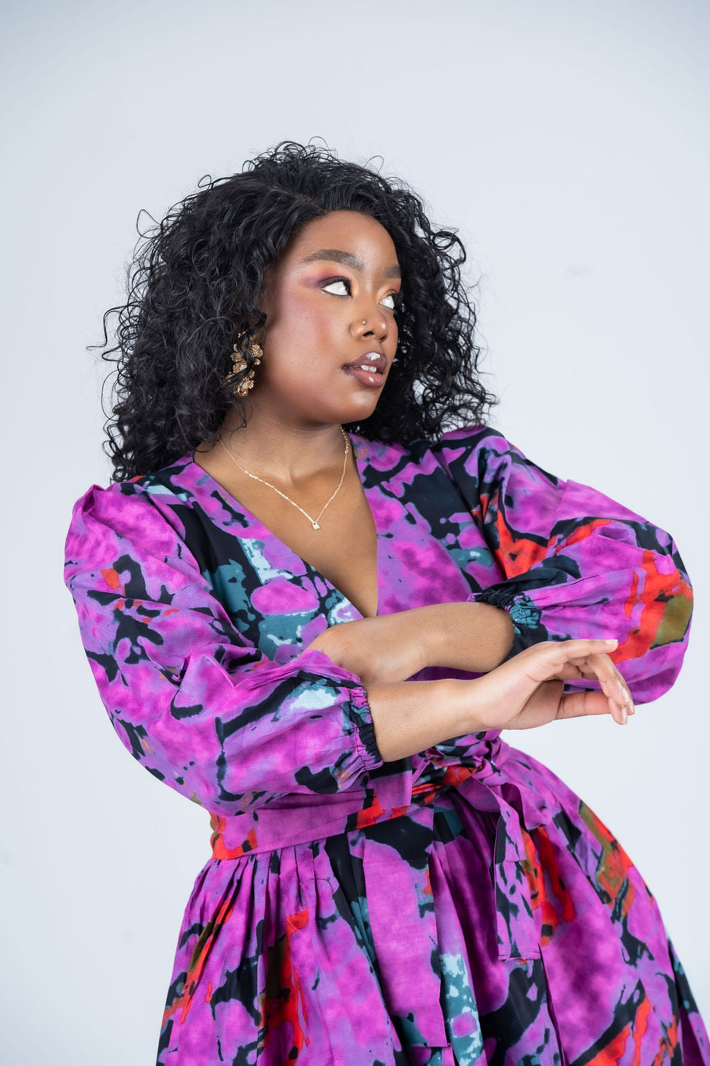 Odelia Ankara Maxi Dress | Purple African Print