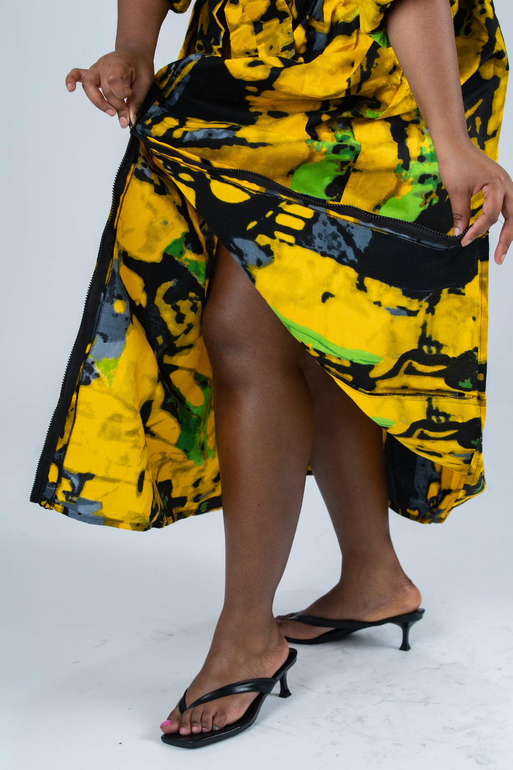 Olaide Ankara Maxi Dress | Yellow Multicolor African Print