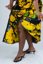 Olaide Ankara Maxi Dress | Yellow Multicolor African Print