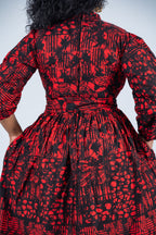 Eno Ankara Maxi Dress | Red and Black African Print