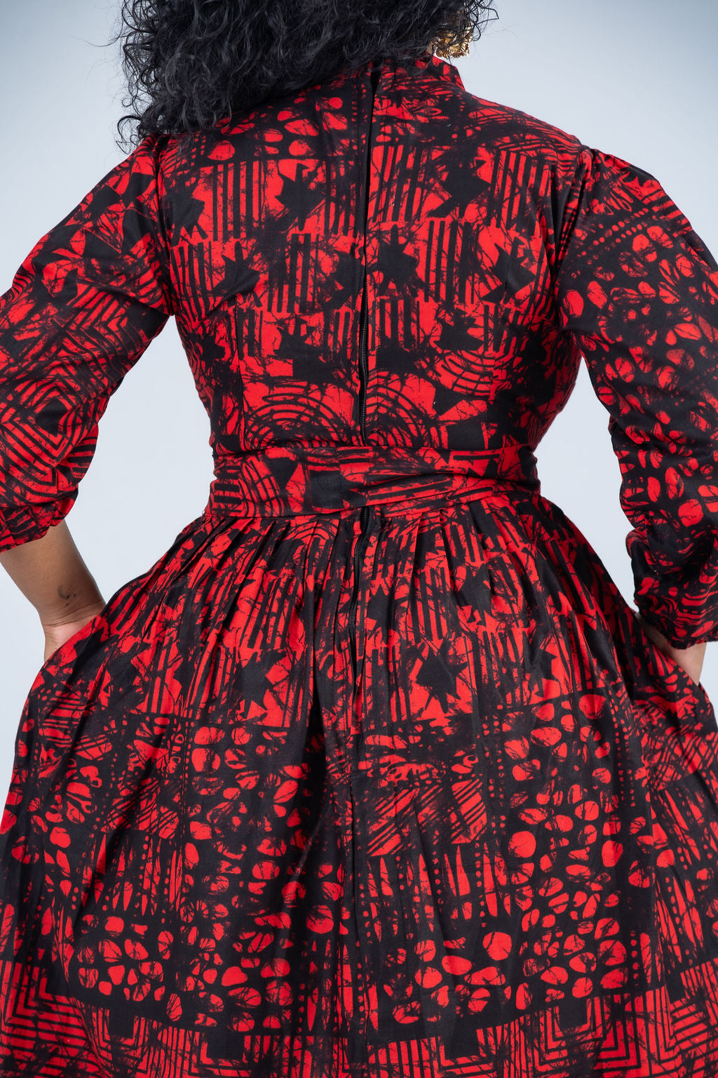 Eno Ankara Maxi Dress | Red and Black African Print