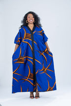 Brisa Ankara Bubu Dress | Blue African Print