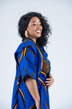 Brisa Ankara Bubu Dress | Blue African Print