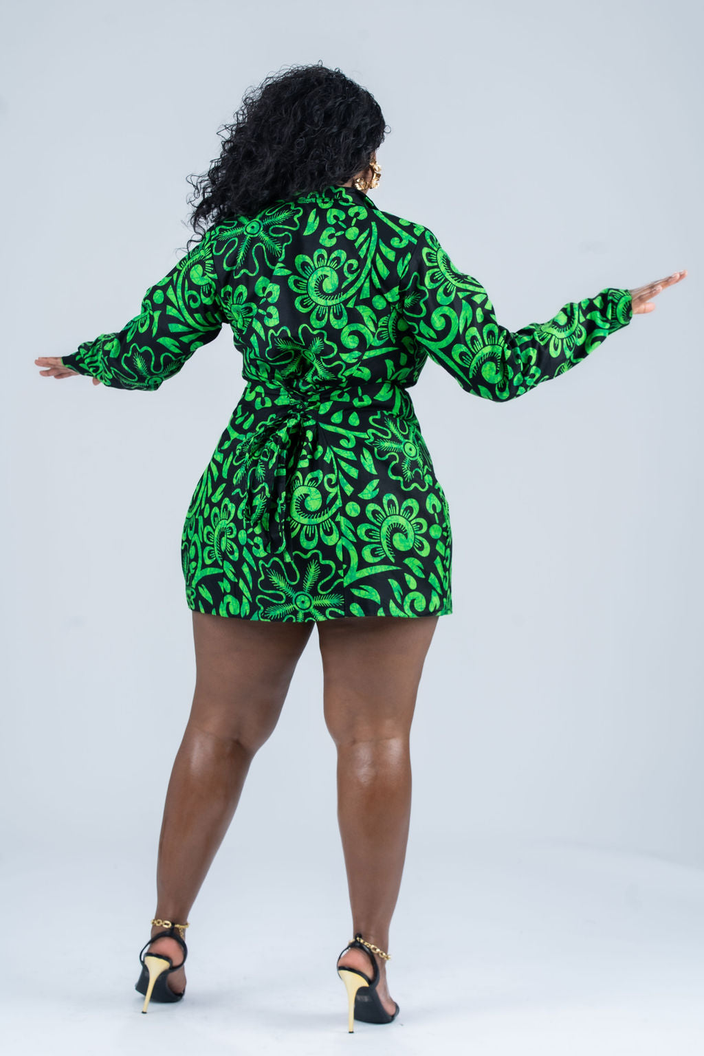 Khloe Mini Jacket Dress (Green Color)