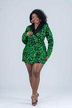 Khloe Mini Jacket Dress (Green Color)