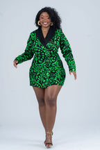 Khloe Mini Jacket Dress (Green Color)