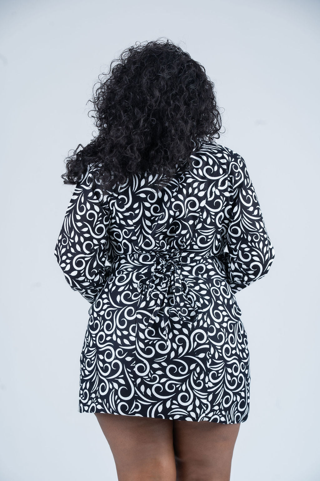 Kiki Mini Jacket Dress (Black & White Color)