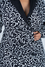 Kiki Mini Jacket Dress (Black & White Color)