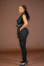 Mimi Ankara Jumpsuit| Black and African Print