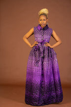 Alice Ankara Maxi Dress | Purple African Print