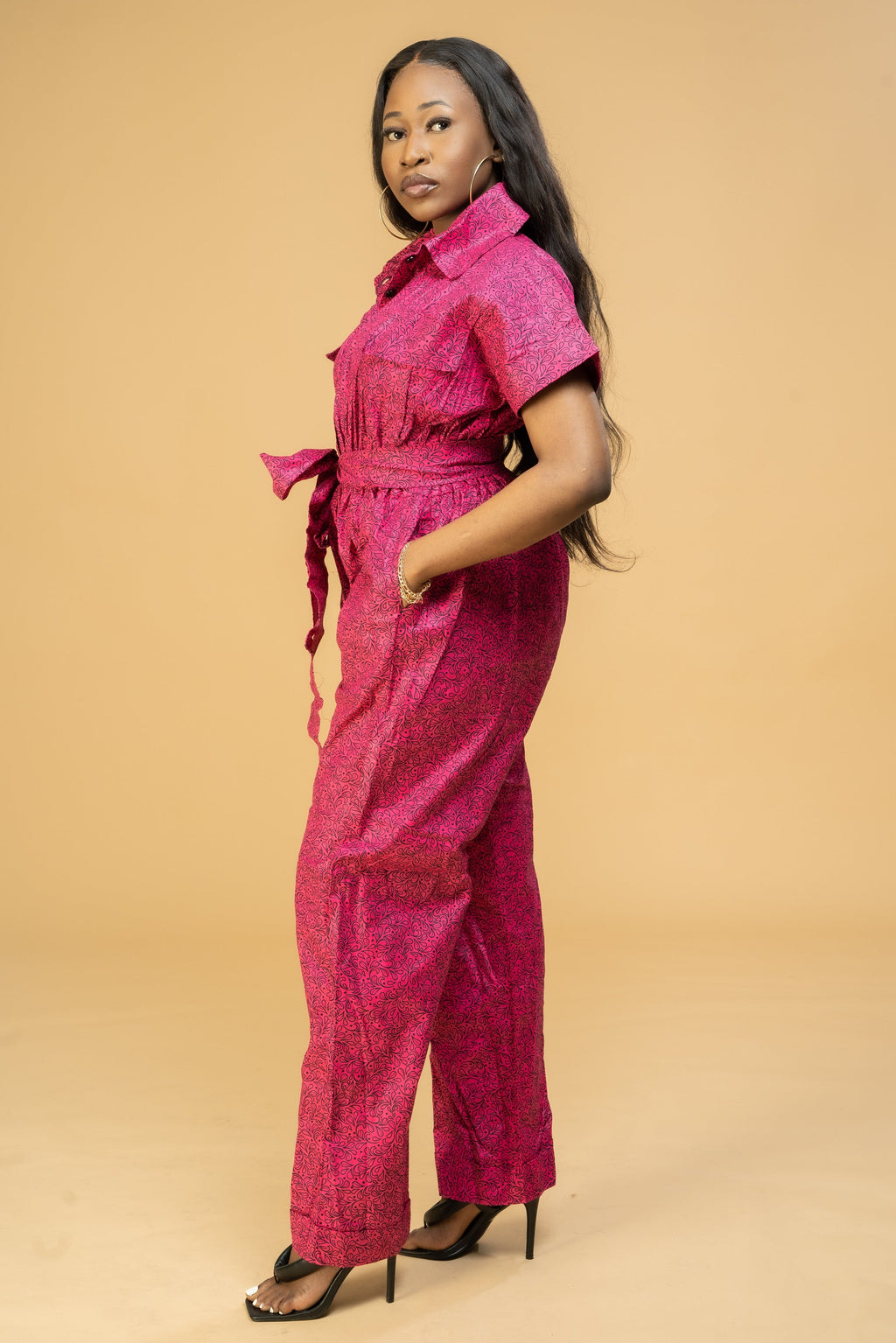 Marianna Ankara Jumpsuit | Pink African Print